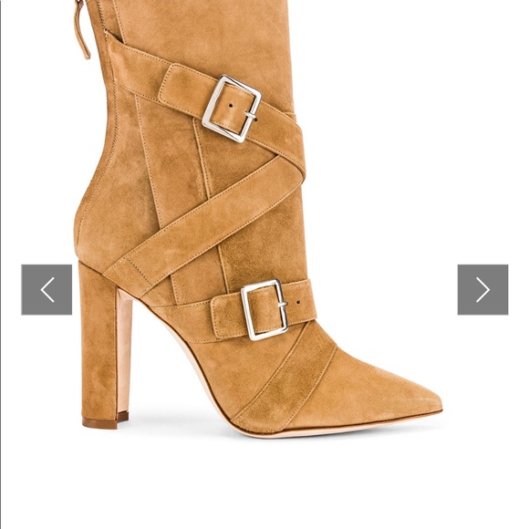 Jonathan Simkhai x Manolo Blahnik tan suede boots - Picture 2 of 5